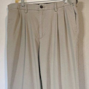 Dockers Easy Khaki Classic Fit Pants Mens 33x34 Pleated Cuffed Stretch Chinos